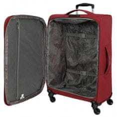 Joummabags Sada textilních cestovních kufrů ROLL ROAD ROYCE Red / Červená, 55-66-76cm, 5019424
