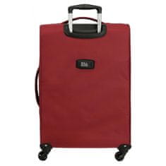 Joummabags Sada textilních cestovních kufrů ROLL ROAD ROYCE Red / Červená, 55-66-76cm, 5019424