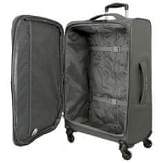 Joummabags Sada textilních cestovních kufrů ROLL ROAD ROYCE Grey / Šedá, 55-66-76cm, 5019422