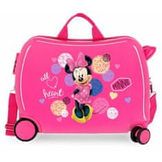 Joummabags Dětský cestovní kufr na kolečkách / odrážedlo MINNIE MOUSE Heart, 34L, 2059821