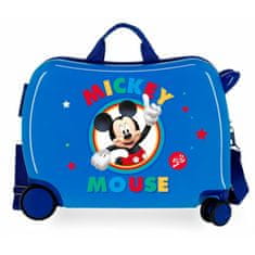 Joummabags Dětský cestovní kufr na kolečkách / odrážedlo MICKEY MOUSE Blue, 2039821