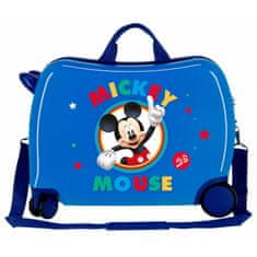 Joummabags Dětský cestovní kufr na kolečkách / odrážedlo MICKEY MOUSE Blue, 2039821