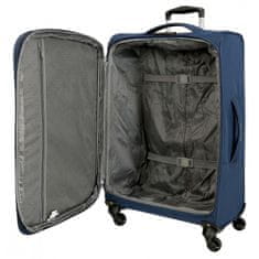 Joummabags Sada textilních cestovních kufrů ROLL ROAD ROYCE Blue / Modrá, 55-66-76cm, 5019423