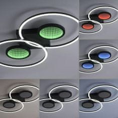 PAUL NEUHAUS LEUCHTEN DIREKT is JUST LIGHT LED stropní svítidlo černé s RGB efekty, CCT stmívatelné s dálkovým ovládáním 3000-6500K LD 15160-18