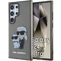 Karl Lagerfeld silikonový obal na Samsung Galaxy S24 ULTRA Black IML Glitter Karl & Choupette