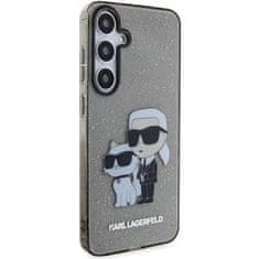 Karl Lagerfeld silikonový obal na Samsung Galaxy S24 5G Black IML Glitter Karl & Choupette