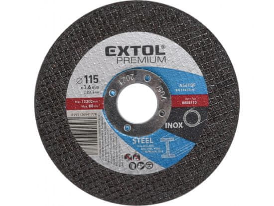 Extol Premium Kotouč řezný na ocel/nerez, O 115x1,6x22,2mm