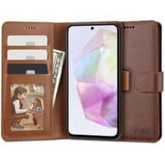 Tech-protect Wallet knížkové pouzdro na Samsung Galaxy A35 5G, hnědé