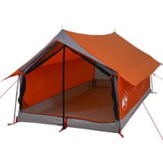 Vidaxl Kempingový stan pro 2 šedý a oranžový 193x122x96 cm taft 185T