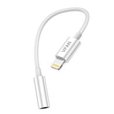 Vipfan Kabel Vipfan L07 Lightning na mini jack 3,5 mm AUX, 10 cm (bílý)