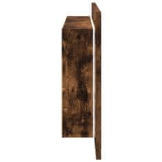 Greatstore LED koupelnová skříňka se zrcadlem kouřový dub 90x12x45cm akryl