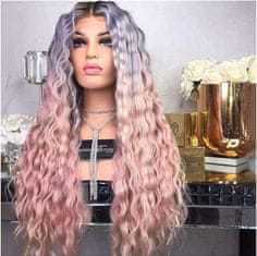 Korbi Paruka s dlouhými růžovo-fialovými kudrnatými vlasy W94