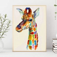 shumee Diamantová výšivka/ 5D obrázek/ Diamantová mozaika/ Diamantový obraz - barevná žirafa, rozměr 40x50 cm