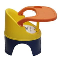 shumee Přenosná dětská židlička na krmení a hraní - žlutá a tmavě modrá