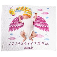 shumee Foto deka / podložka pro miminka 100x75 - růžová křídla