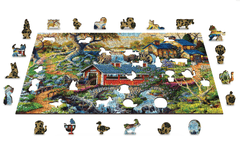 shumee Dřevěné puzzle s figurkami - Venkovské mosty, 505 dílků