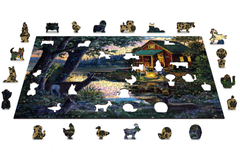 shumee Dřevěné puzzle s figurkami - Večer u jezera, 505 dílků