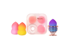 shumee Beauty Blender Box Ombre - Sada 3 houbiček na make-up + stojánek na houbičky BLING, typ III