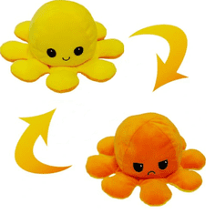 shumee Oboustranný maskot Octopussy, 40 cm – žlutooranžový