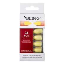 shumee Umělé nehty, BLING Fashion Nail Tips (24 ks) - žluté