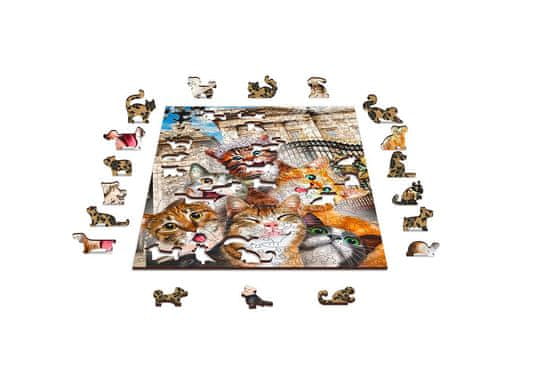 shumee Dřevěné puzzle s figurkami - Cats in London, velikost M, 200 dílků