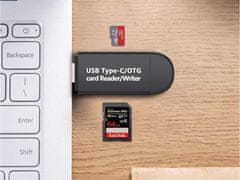 Verk 06258 Čtečka karet OTG 5 v 1, TF/SD, USB, Micro USB, USB-C