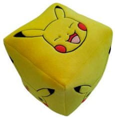 CurePink 3D polštář Pokémon: Obličeje Pikachu (25 x 25 cm)