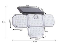 Verk 12322 Solární 181 LED osvětlení s PIR čidlo pohybu / soumraku, IP65, 2400mAh 3.7V