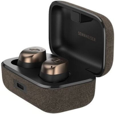  moderní bezdrátová sluchátka sennheiser momentum twireless 4 bluetooth stylové pouzdro špičkový zvuk audiofilní vysoká kvalita handsfree 