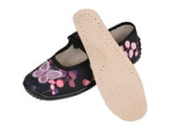 Zetpol Černé dívčí tenisky/pantofle, dětské pantofle na suchý zip Julia butterfly ZETPOL 26 EU