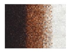 KONDELA Luxusní kožený koberec, bílá, hnědá, černá, patchwork, 140x200, TYP 7 58 x 140 x 83 cm