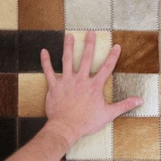 KONDELA Luxusní kožený koberec, bílá, hnědá, černá, patchwork, 140x200, TYP 7 58 x 140 x 83 cm