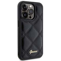 Guess hard obal na iPhone 15 PRO MAX 6.7" Black Quilted Metal Logo