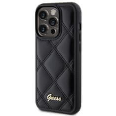 Guess hard obal na iPhone 15 PRO MAX 6.7" Black Quilted Metal Logo