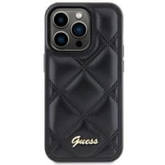 Guess hard obal na iPhone 15 PRO MAX 6.7" Black Quilted Metal Logo