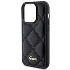 Guess hard obal na iPhone 15 PRO MAX 6.7" Black Quilted Metal Logo