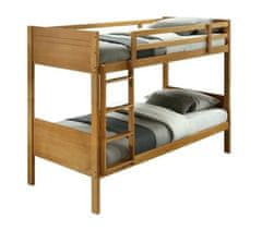 KONDELA Patrová postel, masivní dřevo, dub, MAKIRA masiv 95.6 x 207 x 164.2 cm