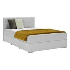 KONDELA Boxspring postel 120x200, světle šedá, FERATA KOMFORT látka 215 x 120 x 90 cm