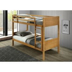 KONDELA Patrová postel, masivní dřevo, dub, MAKIRA masiv 95.6 x 207 x 164.2 cm