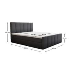 KONDELA Boxspringová postel, 160x200, šedá, STAR 14 x 167 x 104 cm