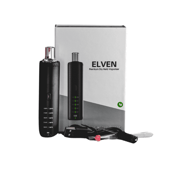 Kratom World Vaporizér na květy Elven Černý 1ks 1600 mAh