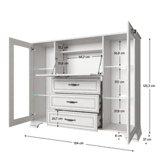 BPS-koupelny Komoda s barem, woodline krem, TIFFY 2W3S1B