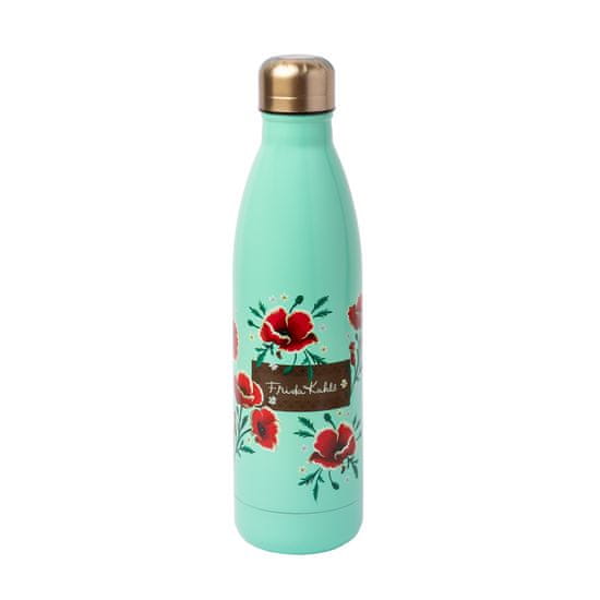 CurePink Nerezová outdoor láhev na pití Frida Kahlo: Flowers (objem 500 ml)