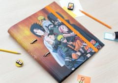CurePink Kroužkový pořadač se spojovací svorkou Naruto Shippuden: Boj (28 x 32 x 4 cm)