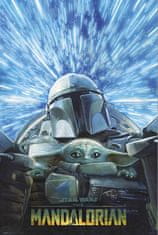CurePink Plakát Star Wars|Hvězdné války TV seriál The Mandalorian: Hyperspace (61 x 91,5 cm)