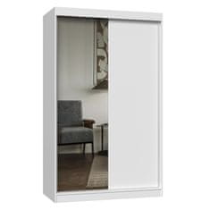 Topeshop Šatní skříň IGA se zrcadlem 120 cm bílá