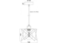 ACA ACA Lighting Vintage závěsné svítidlo KS1462P1BK