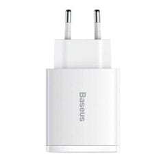 BASEUS Kompaktní rychlonabíječka 2x USB/USB-C 30W 3APD Quick Charge bílá CCXJ-E02 Baseus