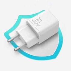 Joyroom Zásuvná nabíječka EU USB/USB-C 30WPD QuickCharge 3.0 AFC FCP bílá L-QP303 Joyroom