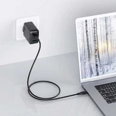 AceFast Napájecí nabíječka 2x USB-C/USB-A 65W PD QC 3.0 AFC FCP s kabelem USB-C 1,2 m černá Acefast